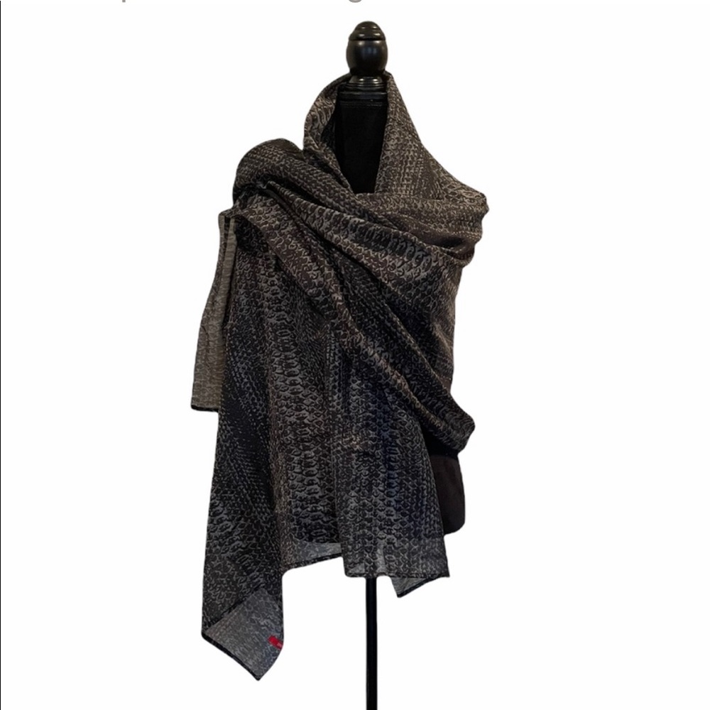 Esprit snake print lightweight blanket scarf black and grey